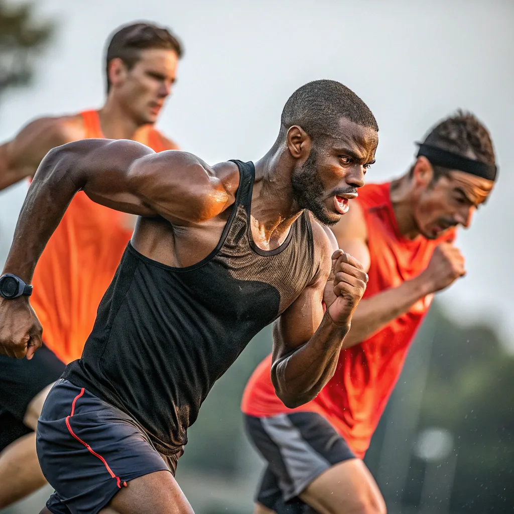 Group of athletes in action